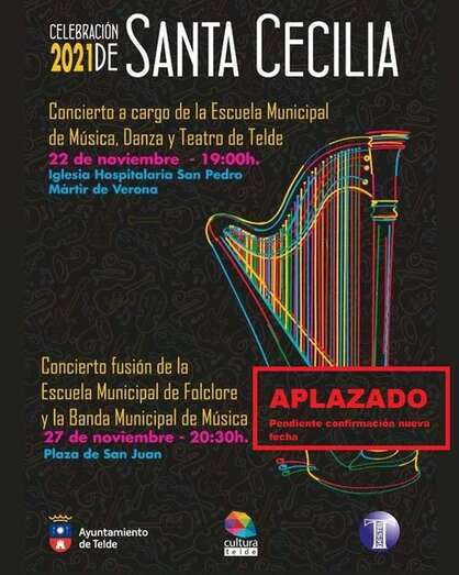 Cartel anunciando el aplazamiento